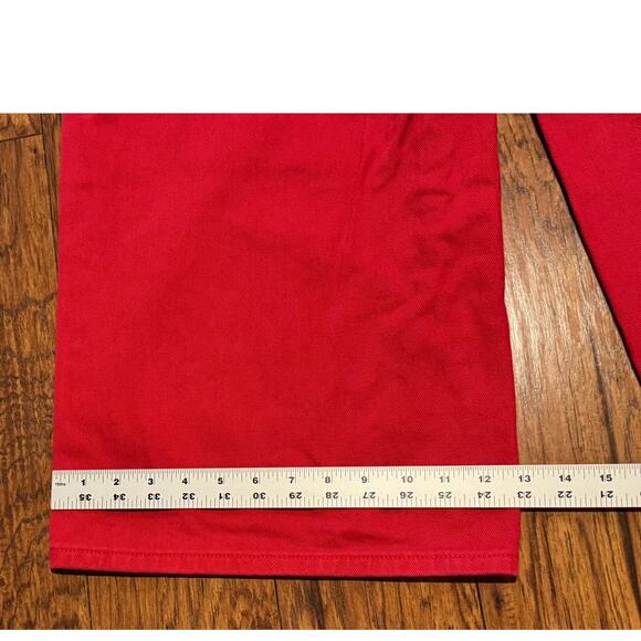 GUESS ORIGINALS Vtg 90's Red BAGGY Wide-Leg 13" Leg Jean Y2K Skater- Size 32x32 - Picture 4 of 7